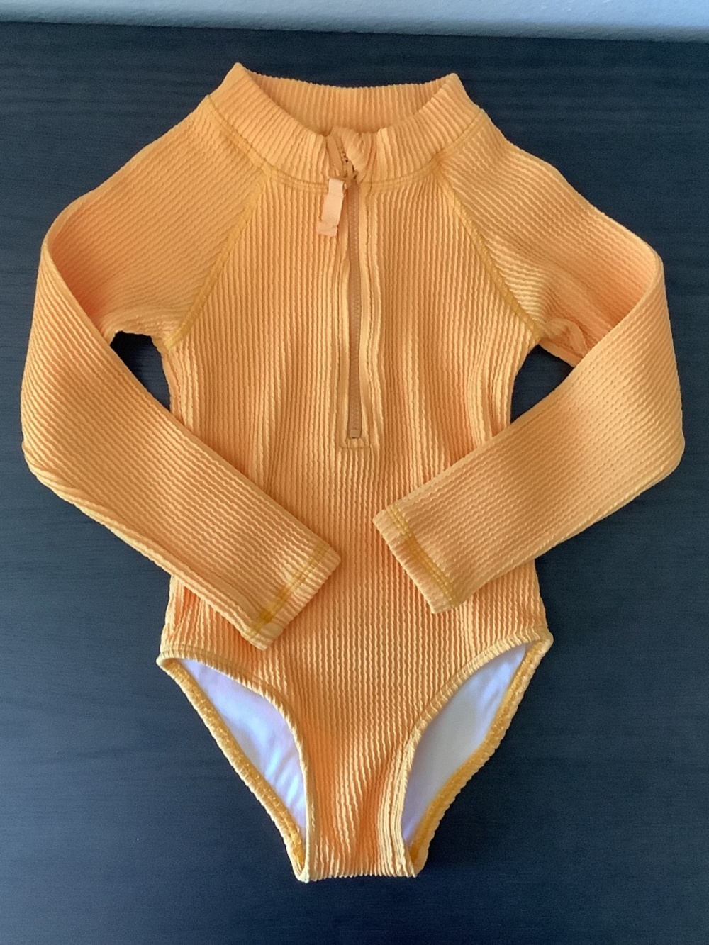 Cotton On Kids Girls Lydia One Piece Long Sleeve Swimsuit Neon Orange Size 3